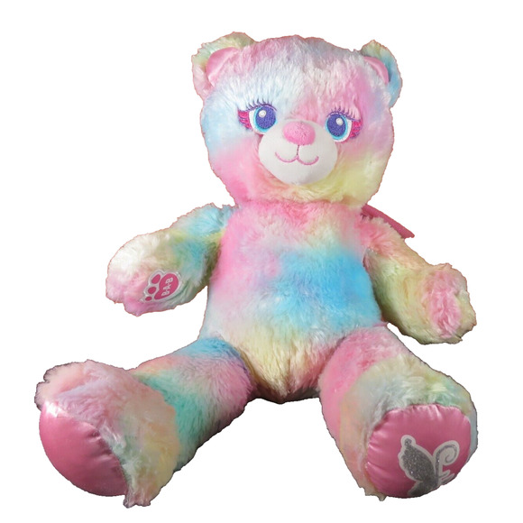 Build A Bear Fairy Friend Plush Stuffed Animal Bear Pastel Tie Dye 16” BAB Wings - Picture 16 of 16